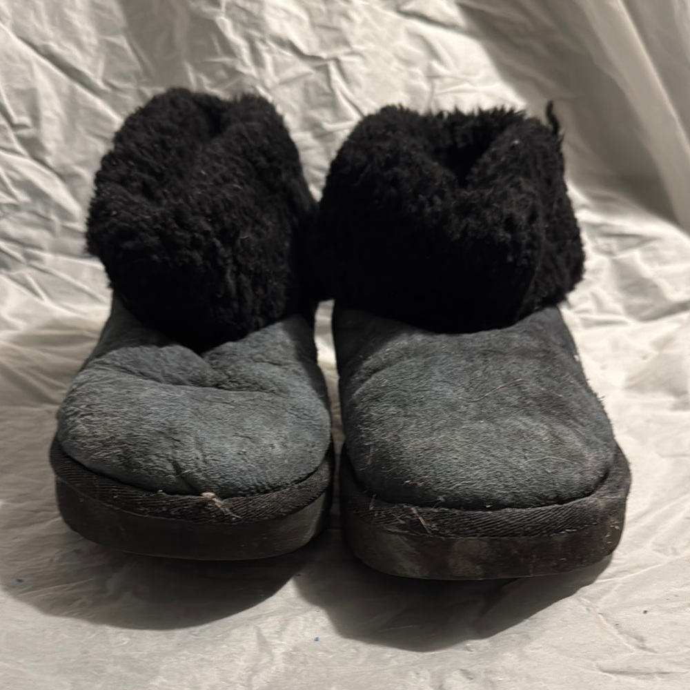Cozy Black and Gray Slippers